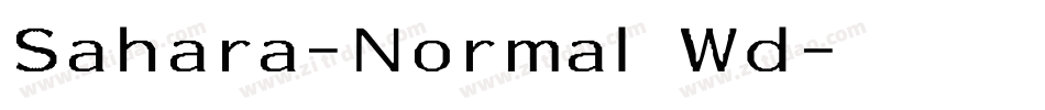 Sahara-Normal Wd字体转换